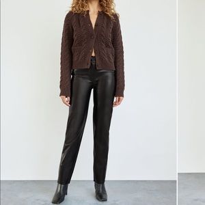 Aritzia Melina Black Faux Leather Pants